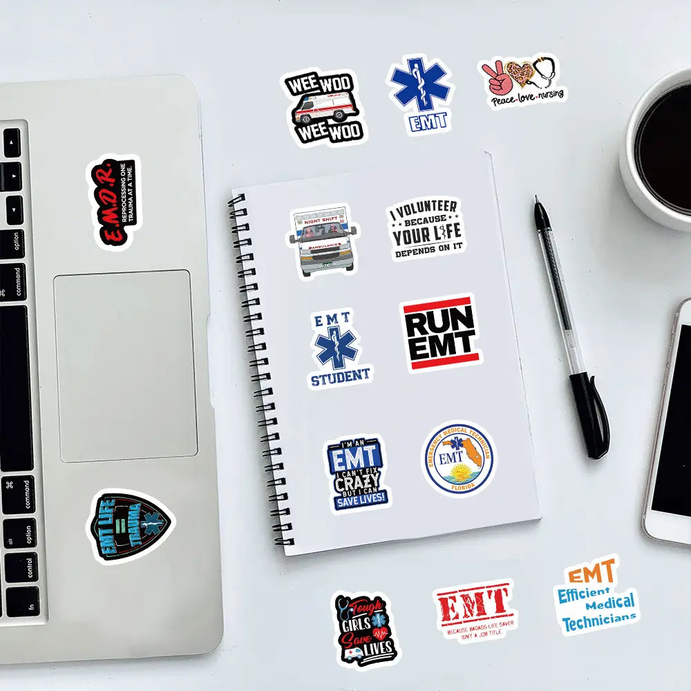 MedTech- 100 Pcs EMT Stickers- -
