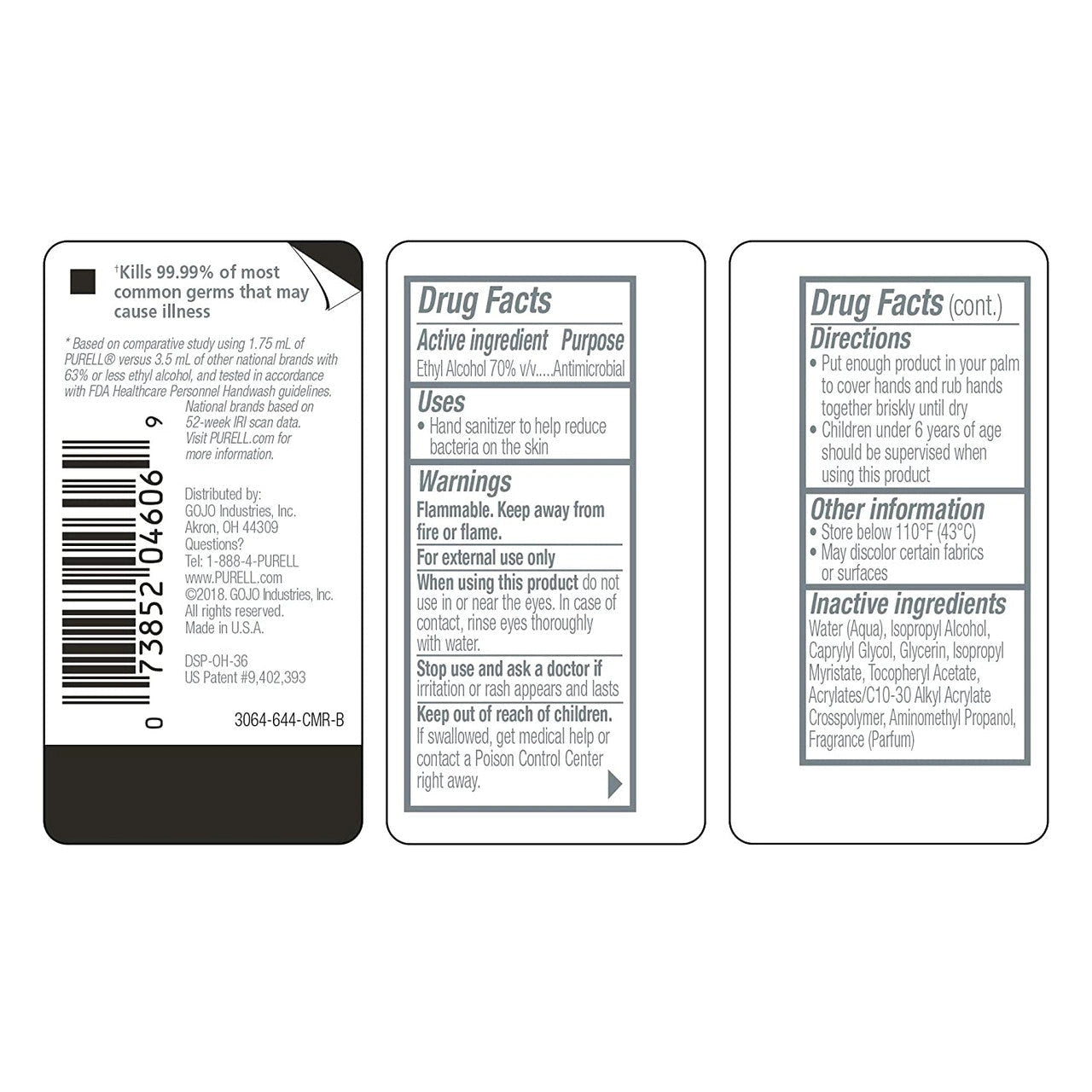 MedTech- 2oz Purell® Advanced Refreshing Gel Hand Sanitizer- -