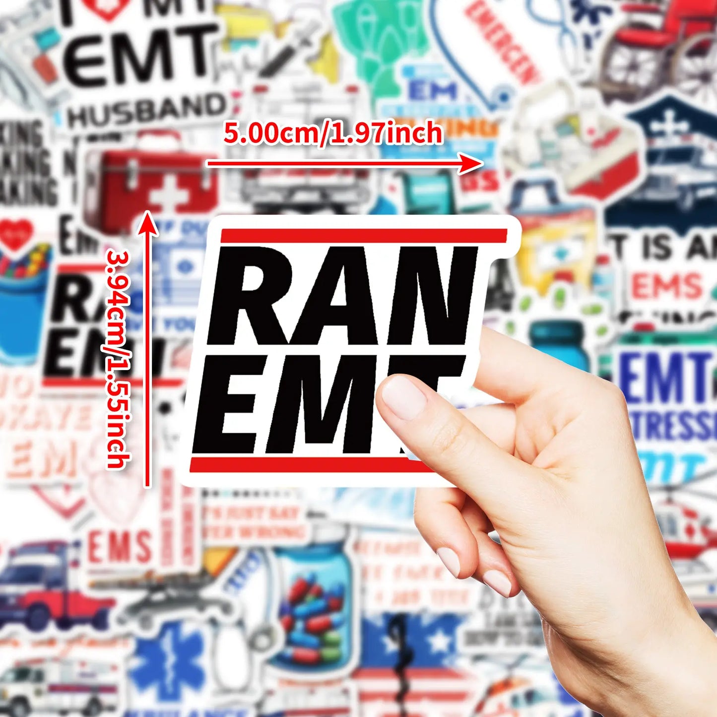 MedTech- 50 Pcs Ambulance Stickers- -