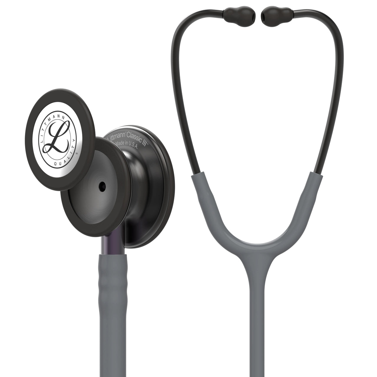 Littmann- Classic III™ Stethoscope- Gray Tube; Violet Stem; Smoke Headset & Chestpiece-