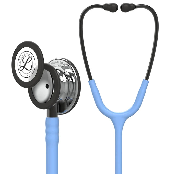 Littmann- Classic III™ Stethoscope- Ceil Blue Tube; Smoke Stem & Headset; Mirror Chestpiece-