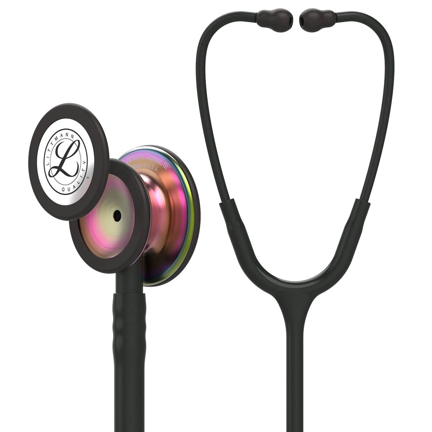 Littmann- Classic III™ Stethoscope- Black Tube; Rainbow Finish Chestpiece-