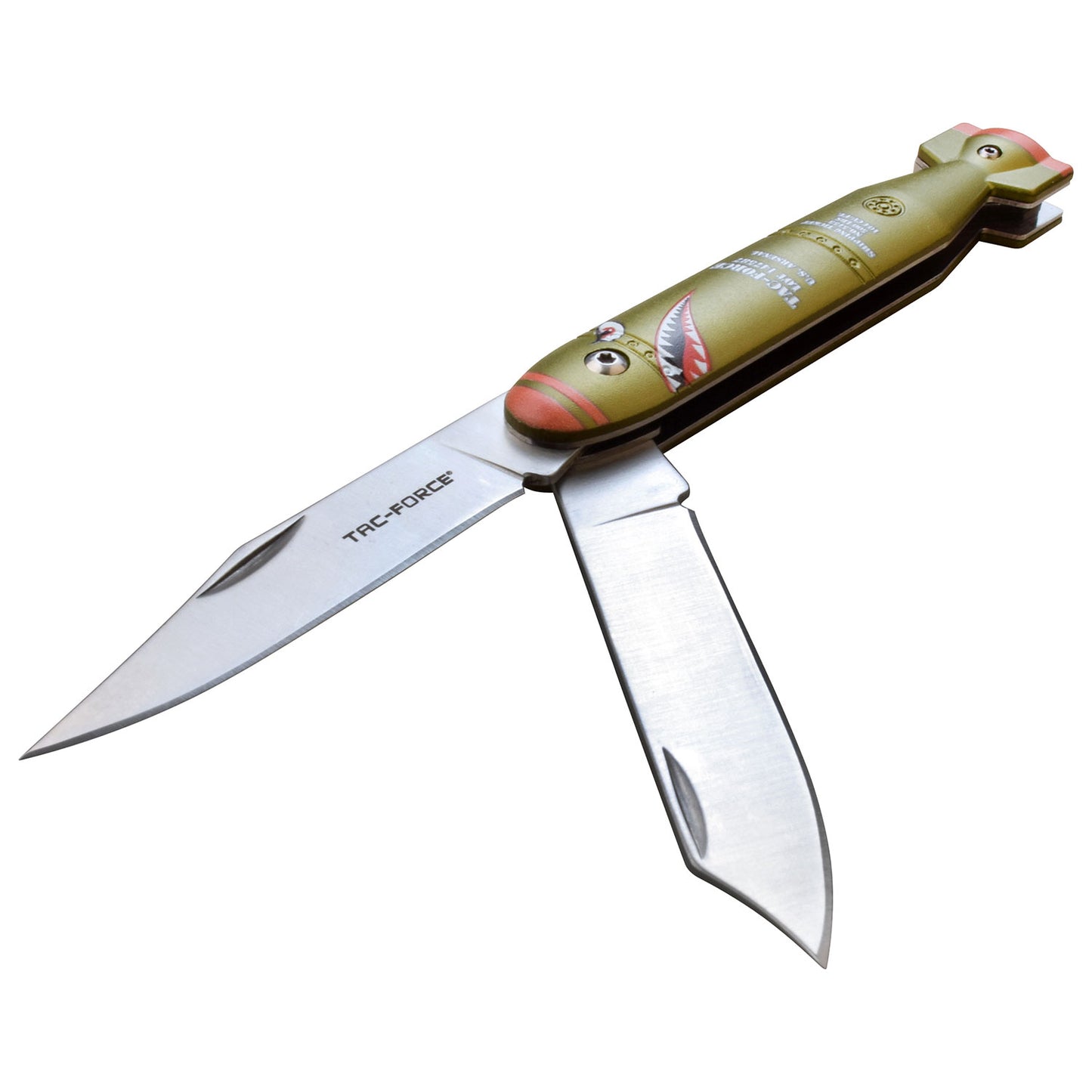 Tac Force- Green Thin Double-Blade Knife- -