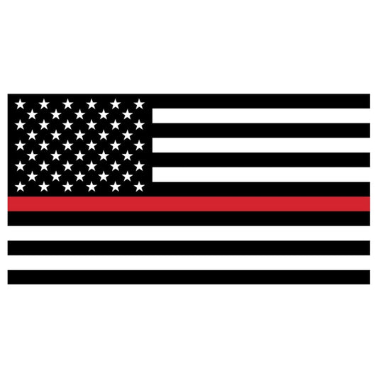 MedTech- Red Line American Flag Sticker 3"- -