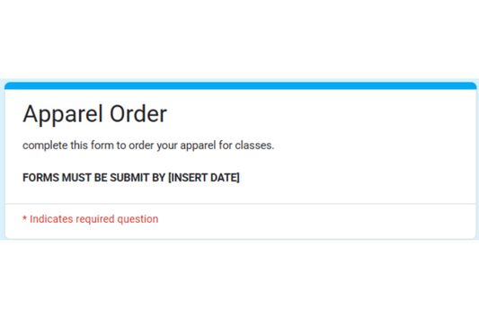 Apparel order forms