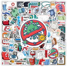 MedTech cartoon medical stickers with a no-entry sign sticker in center