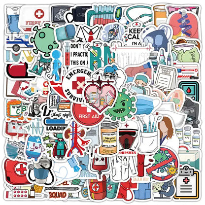 MedTech- 100 Pcs Cartoon Medicine Stickers- - 