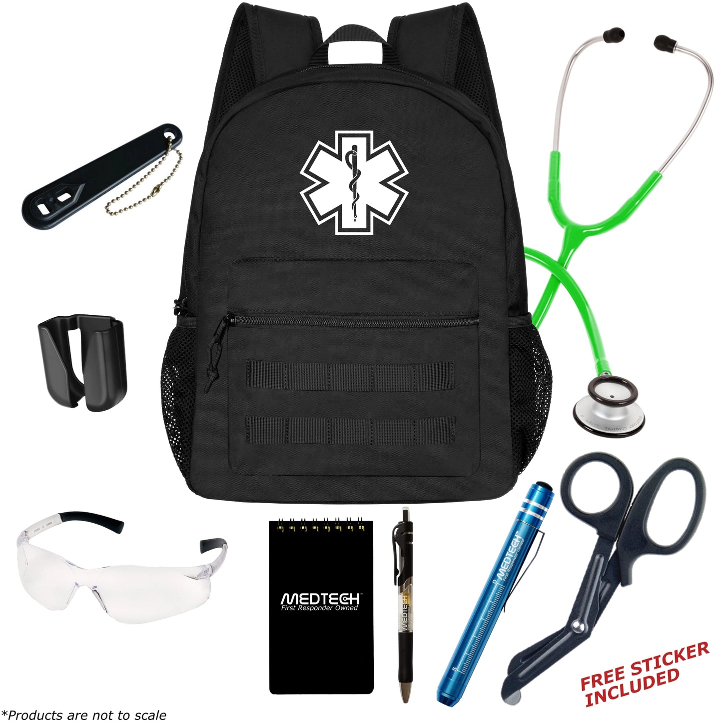 MedTech- Basic Clinical Kit- Black- Neon Green