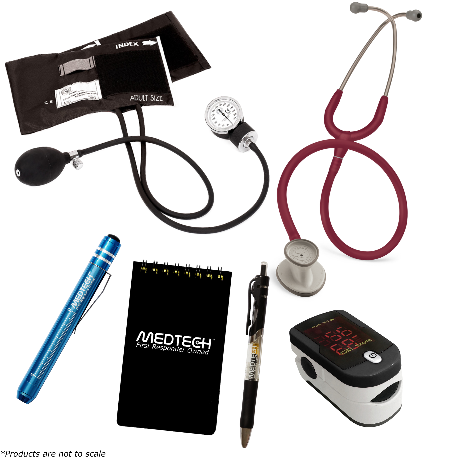 MedTech- Intermediate Vitals Kit- Black- Burgundy