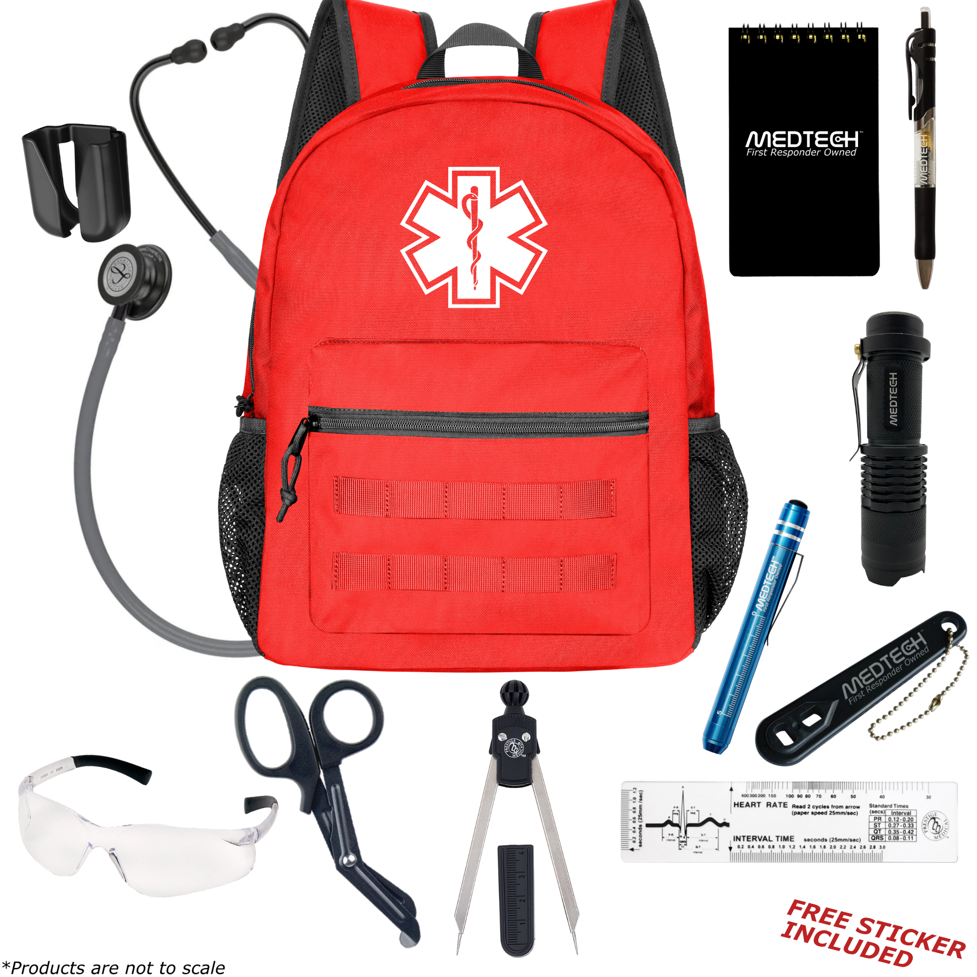 MedTech- Paramedic Basic Clinical Kit- Red- Gray Tube; Violet Stem; Smoke Headset & Chestpiece