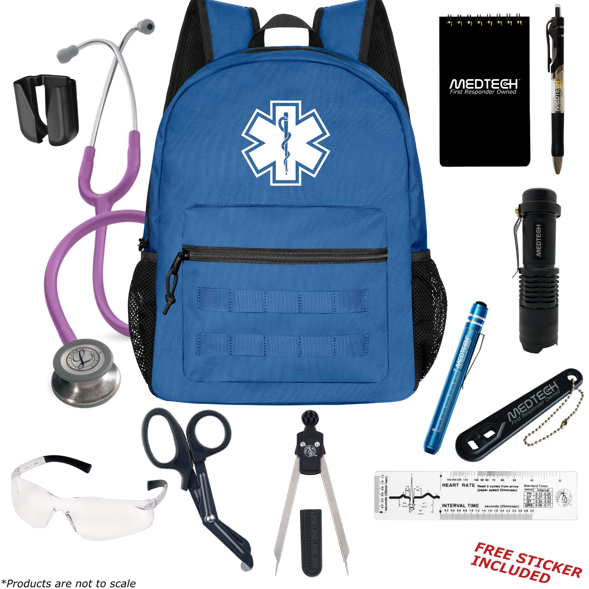 MedTech- Paramedic Basic Clinical Kit- Blue- Lavender Tube; Stainless Steel Chestpiece