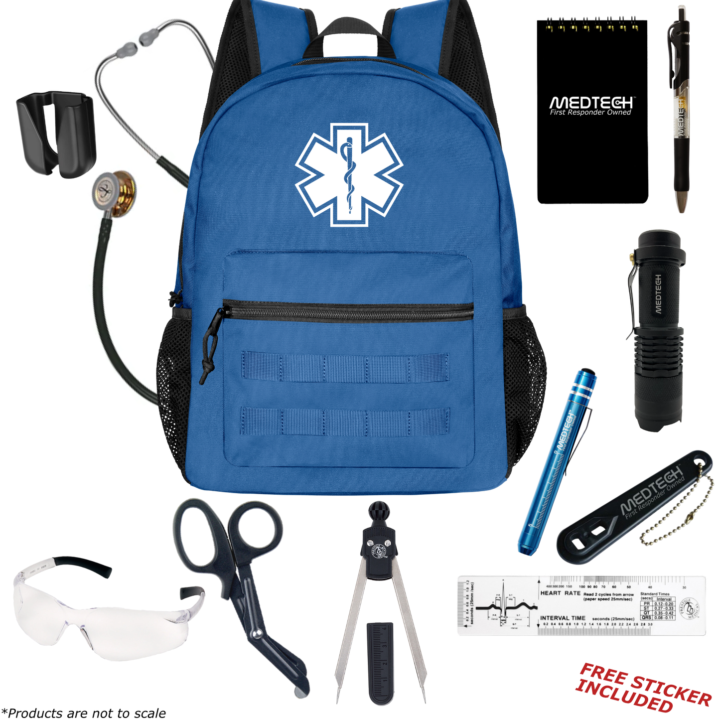 MedTech- Paramedic Basic Clinical Kit- Blue- *Limited Edition* Black Tube; Copper Chestpiece