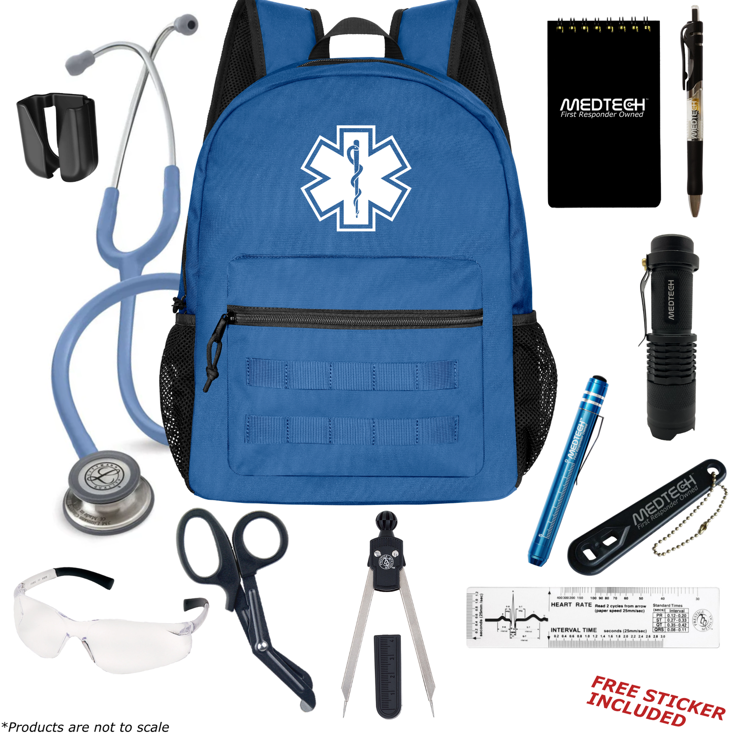 MedTech- Paramedic Basic Clinical Kit- Blue- Ceil Blue Tube; Stainless Steel Chestpiece