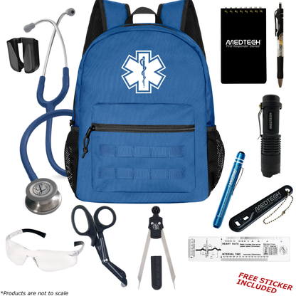 MedTech- Paramedic Basic Clinical Kit- Blue- Navy Blue Tube; Stainless Steel Chestpiece