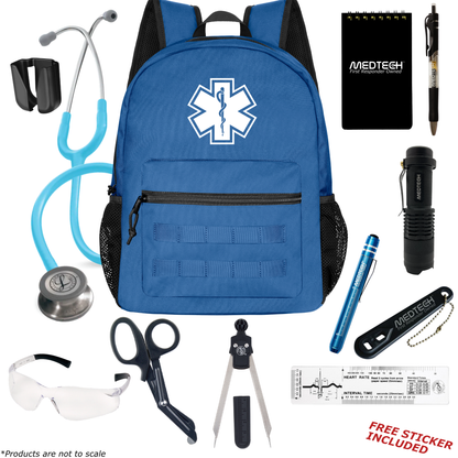 MedTech- Paramedic Basic Clinical Kit- Blue- Turquoise Tube; Stainless Steel Chestpiece