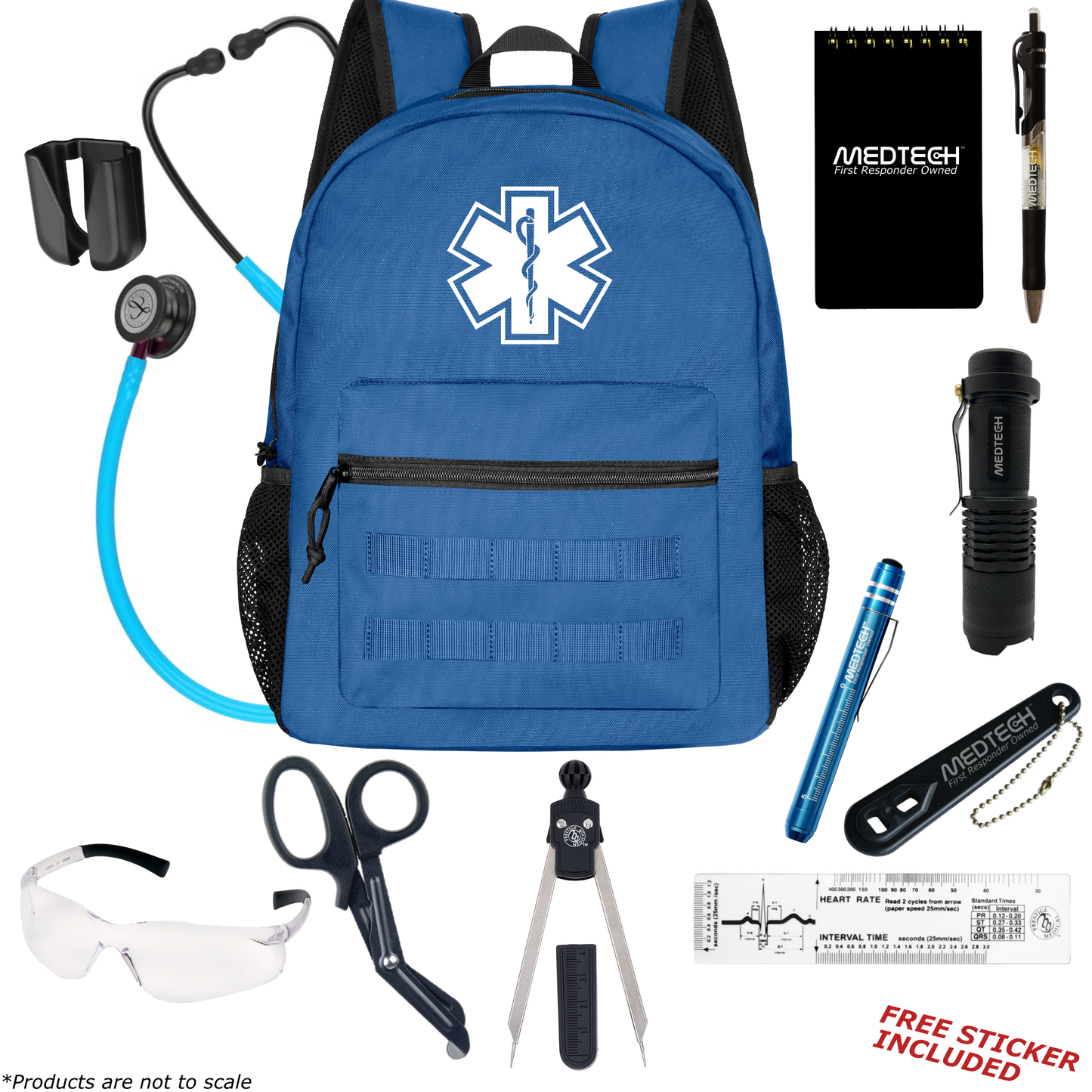 MedTech- Paramedic Basic Clinical Kit- Blue- Turquoise Tube; Pink Stem; Smoke Headset & Chestpiece