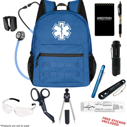 MedTech- Paramedic Basic Clinical Kit- Blue- Ceil Blue Tube; Smoke Stem & Headset; Mirror Chestpiece