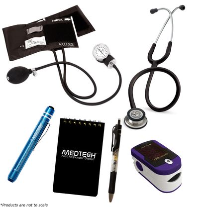 MedTech- Premium Vitals Kit- Purple- Black tube; Stainless Steel Chestpiece