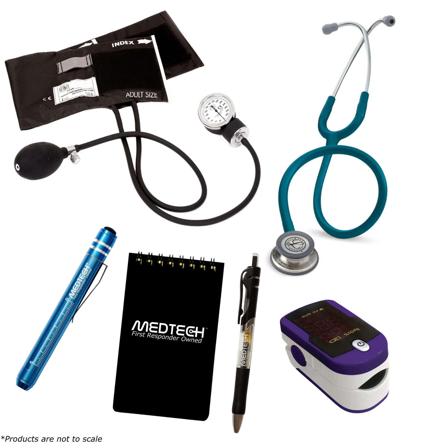 MedTech- Premium Vitals Kit- Purple- Caribbean Blue Tube; Stainless Steel Chestpiece