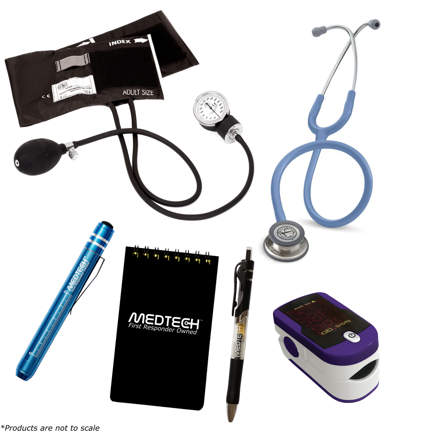 MedTech- Premium Vitals Kit- Purple- Ceil Blue Tube; Stainless Steel Chestpiece