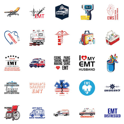 MedTech- 50 Pcs Ambulance Stickers- - 