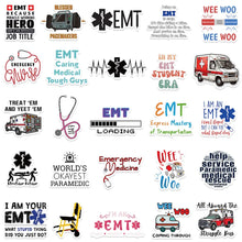 Medtech Sheet of individual EMT stickers with paramedic and EMS symbols