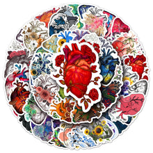 MedTech floral heart stickers arranged in a circle