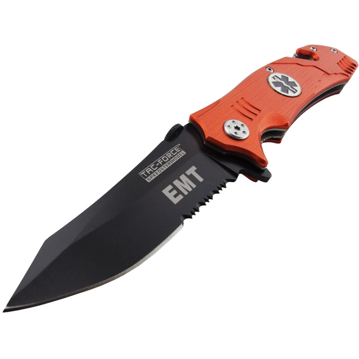 Tac Force- Bright Orange EMT Rescue Knife- - 