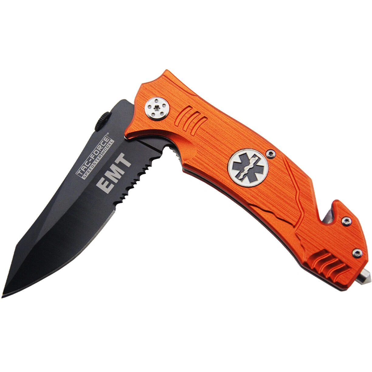 Tac Force- Bright Orange EMT Rescue Knife- - 