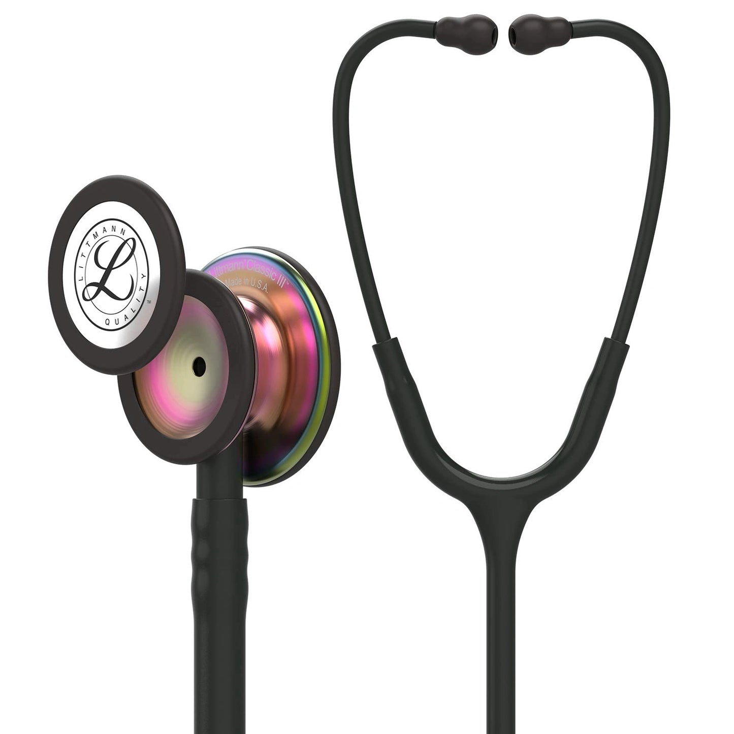 Littmann- Classic III™ Stethoscope- Black Tube; Rainbow Finish Chestpiece- 