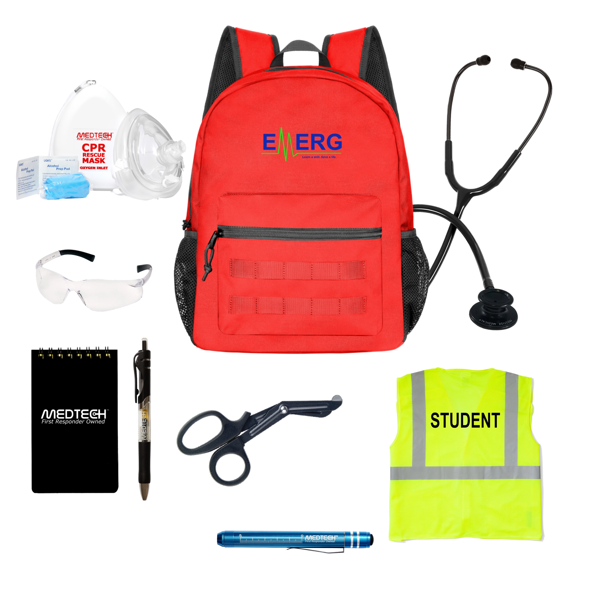 MedTech- EMERG Custom Clinical Kit- Red Backpack- 