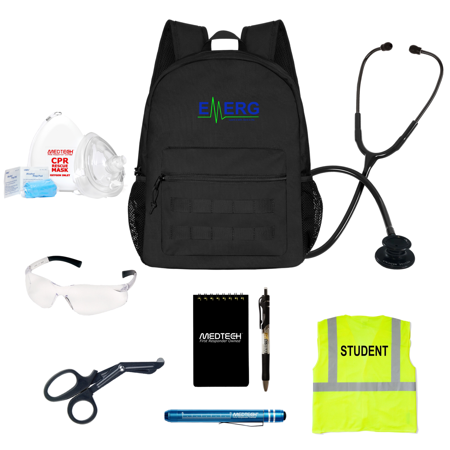 MedTech- EMERG Custom Clinical Kit- Black Backpack- 