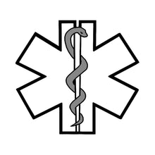 MedTech first responder sticker with Star of Life and caduceus outline