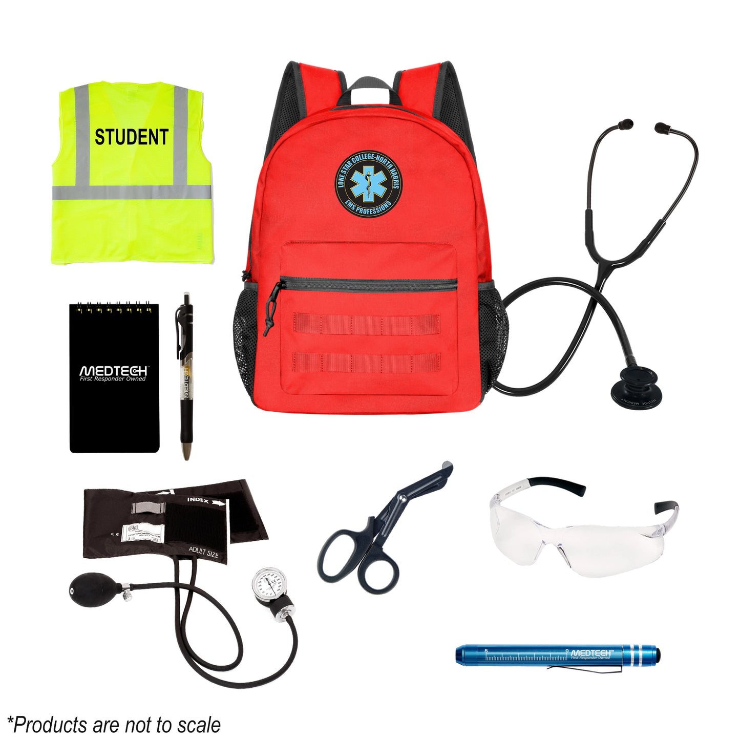 MedTech- Lone Star College - North Harris Custom Clinical Kit- Red Backpack- 