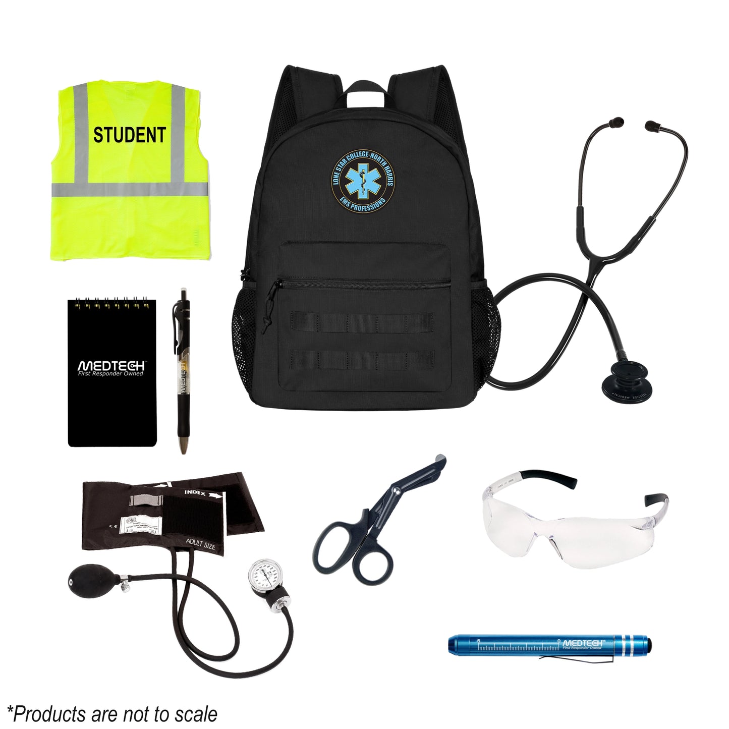 MedTech- Lone Star College - North Harris Custom Clinical Kit- Black Backpack- 