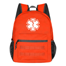 MedTech EMS backpack in orange with Star of Life emblem
