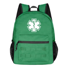 MedTech EMS backpack in green with Star of Life emblem