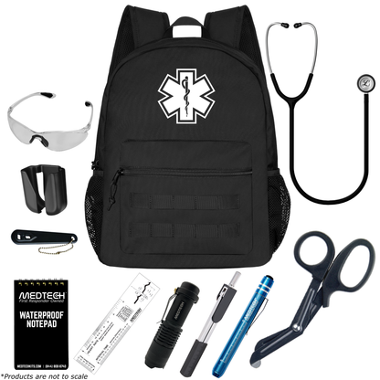 MedTech- Paramedic Basic Clinical Kit- Black- Satin Finish Black Tube; Stainless Finish Chestpiece