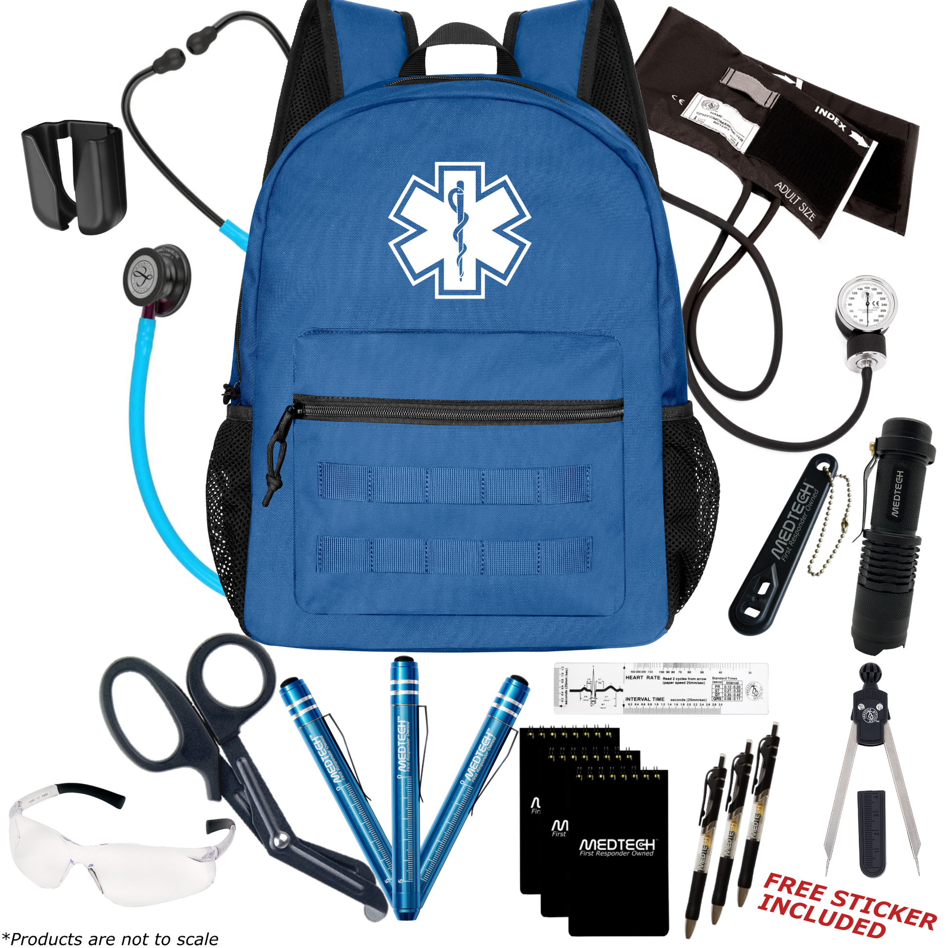 MedTech- Paramedic Premium Clinical Kit- Blue- Turquoise Tube; Pink Stem; Smoke Headset & Chestpiece