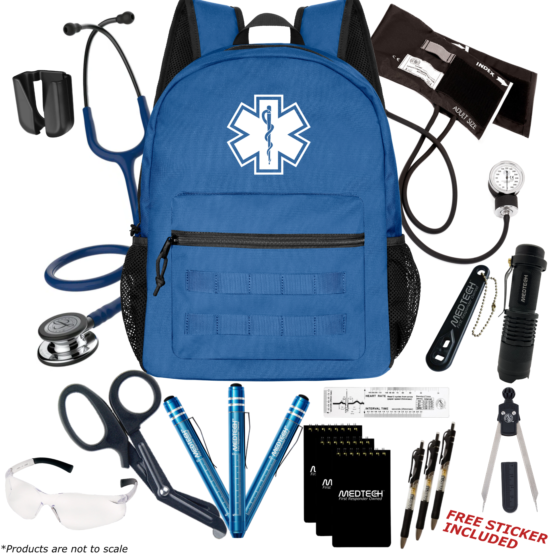 MedTech- Paramedic Premium Clinical Kit- Blue- Navy Tube; Mirror Chestpiece