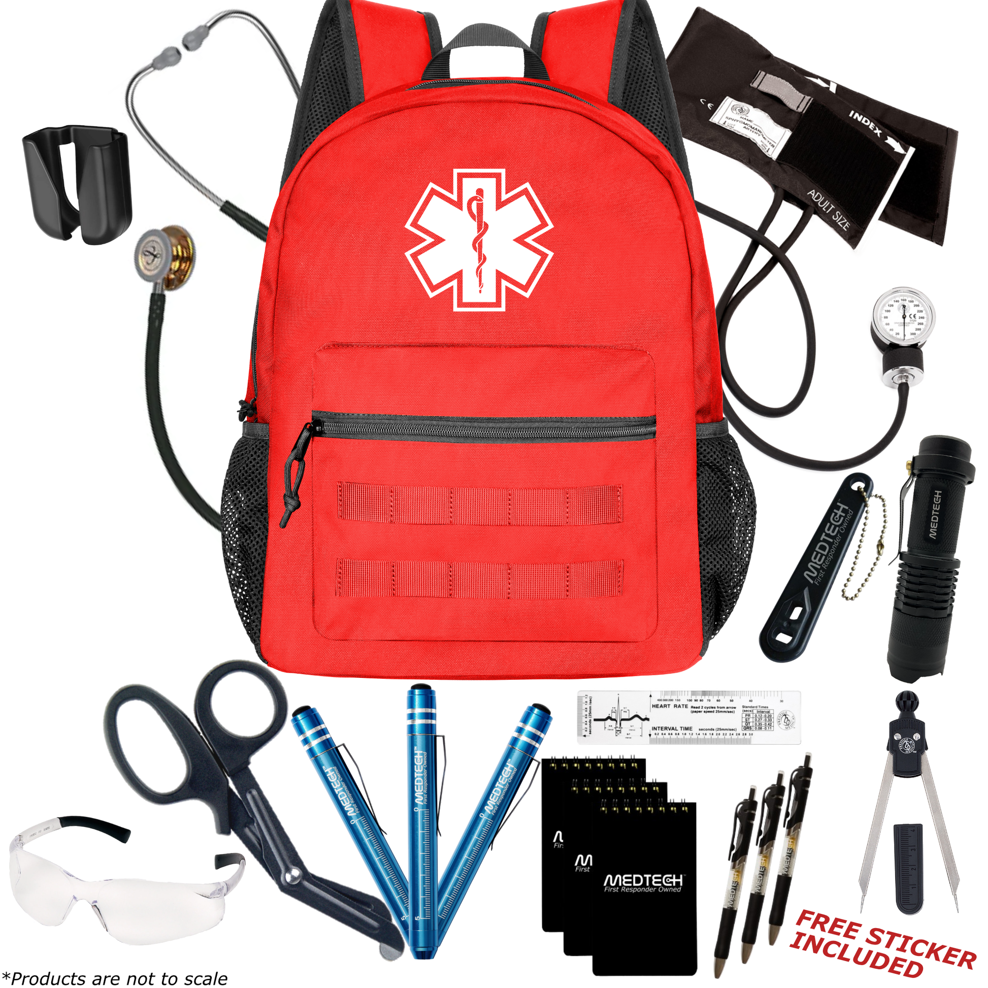 MedTech- Paramedic Premium Clinical Kit- Red- *Limited Edition* Black Tube; Copper Chestpiece