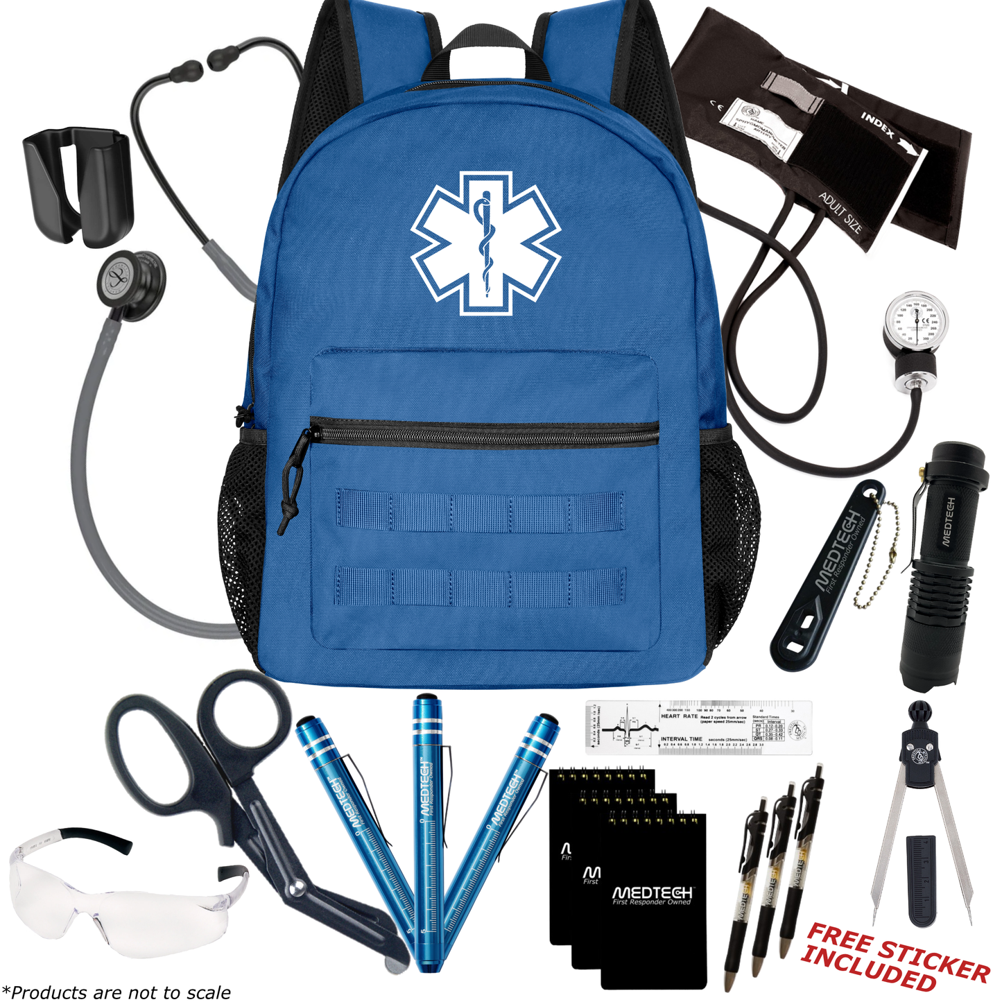 MedTech- Paramedic Premium Clinical Kit- Blue- Gray Tube; Violet Stem; Smoke Headset & Chestpiece