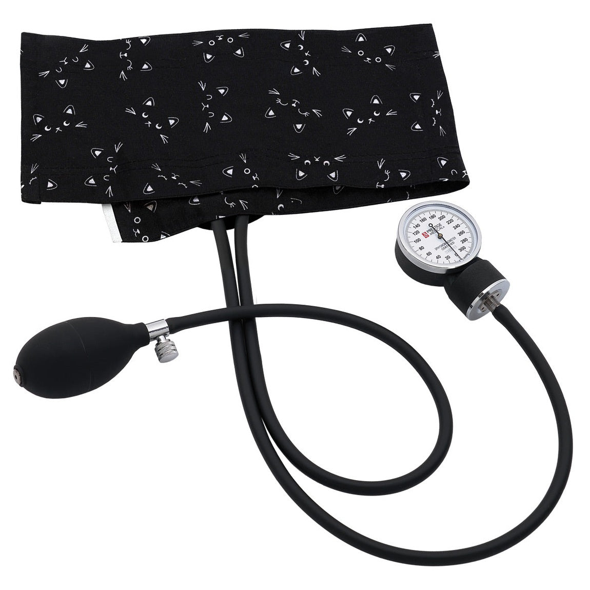 clinical aneroid sphygmomanometer with solid black cuff