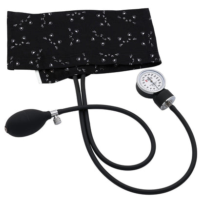 clinical aneroid sphygmomanometer with solid black cuff