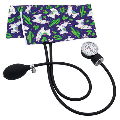 clinical aneroid sphygmomanometer with white unicorn print cuff