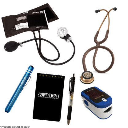 MedTech- Premium Vitals Kit- Blue- Chocolate Tube; Copper Chestpiece