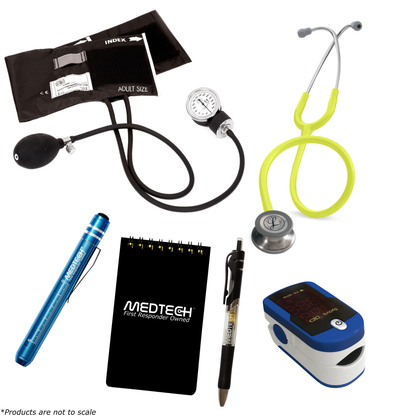 MedTech- Premium Vitals Kit- Blue- Lemon Lime Tube; Stainless Steel Chestpiece