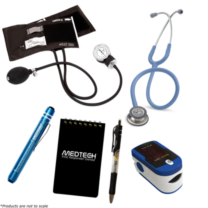 MedTech- Premium Vitals Kit- Blue- Ceil Blue Tube; Stainless Steel Chestpiece