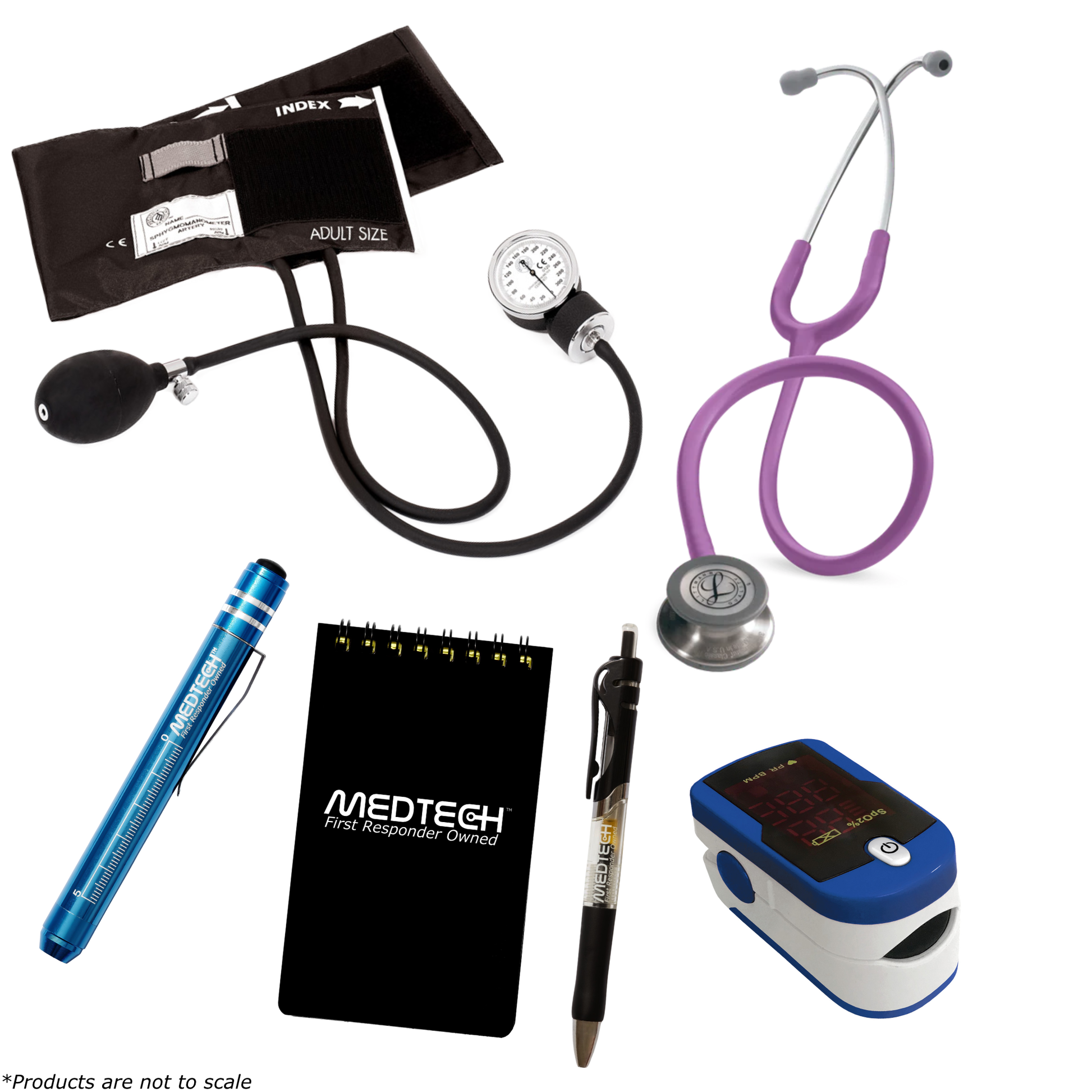 MedTech- Premium Vitals Kit- Blue- Lavender Tube; Stainless Steel Chestpiece