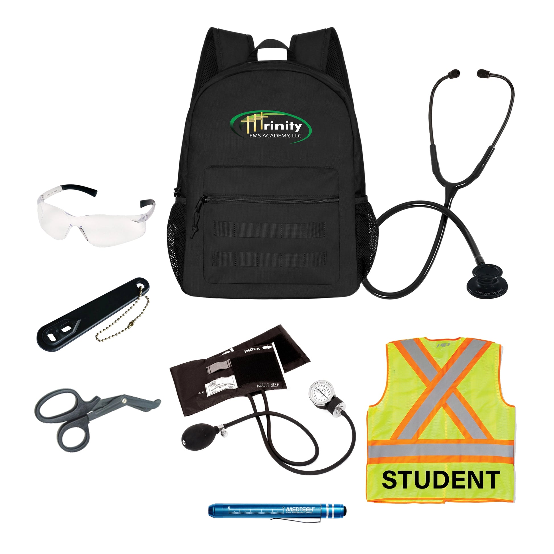 MedTech- Trinity EMS Academy Custom Clinical Kit- Kit With Backpack- Black